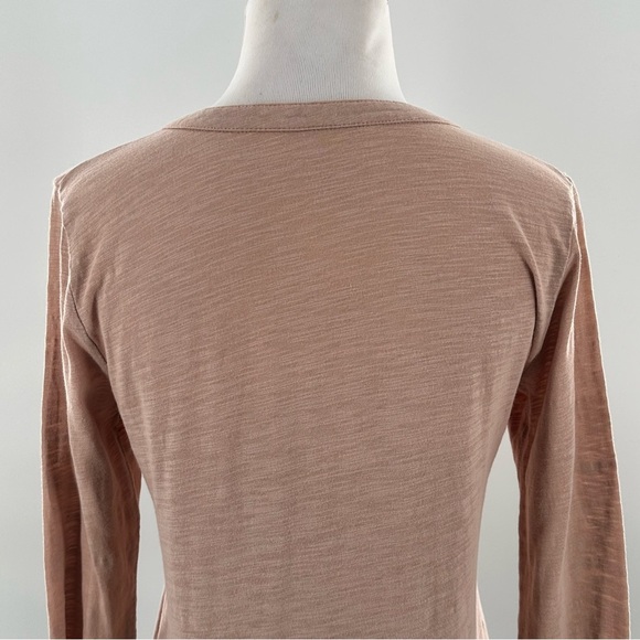 Ann Tylor loft top S pink mauve split v-neck button down ruffle 3/4 sleeve - Picture 6 of 10